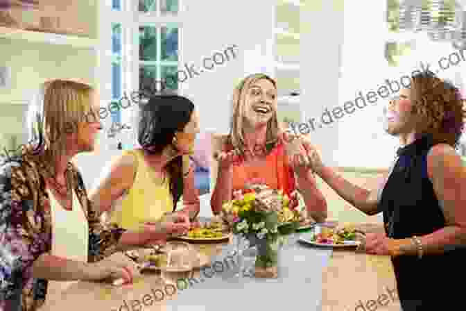 A Group Of People Sitting Around A Table, Eating Food. Comfortably Unaware Global Depletion And Food Responsibility