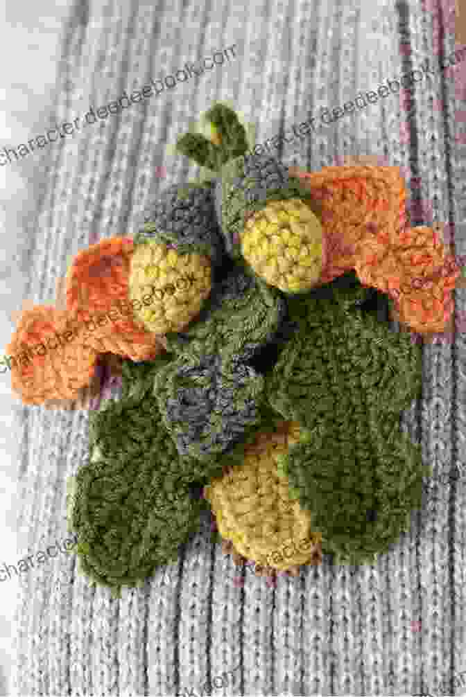 A Whimsical Crochet Wreath Featuring Lifelike Acorns And Intricate Oak Leaves In Autumnal Shades FREE PATTERNS CROCHET FALL WREATHS: Wreaths Add A Elegant Issue To Your Seasonal Decorations